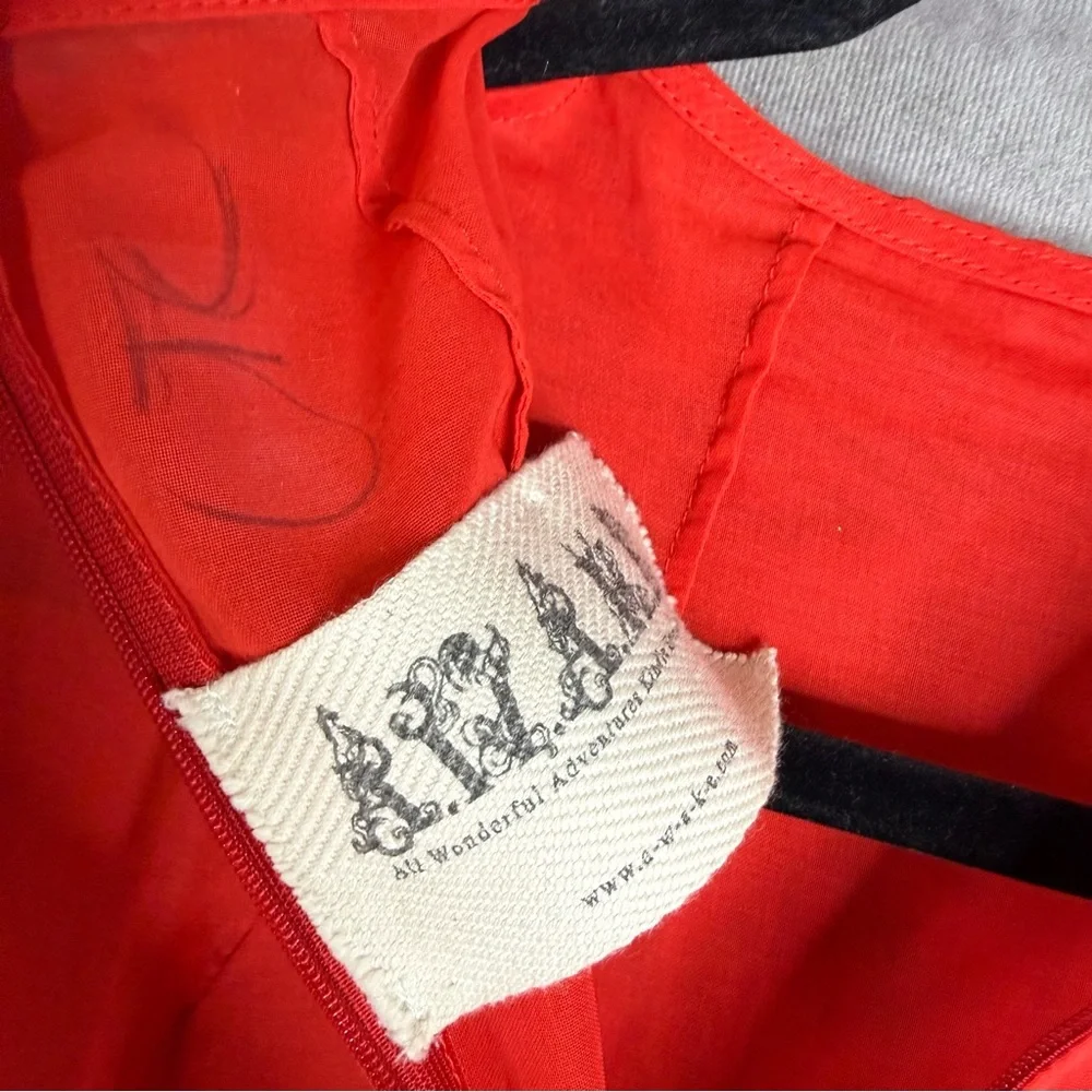 A.W.A.K.E. MODE Deconstructed Ruffled Midi Dress In Red Women's Size 36 US 4 - Picture 12 of 13